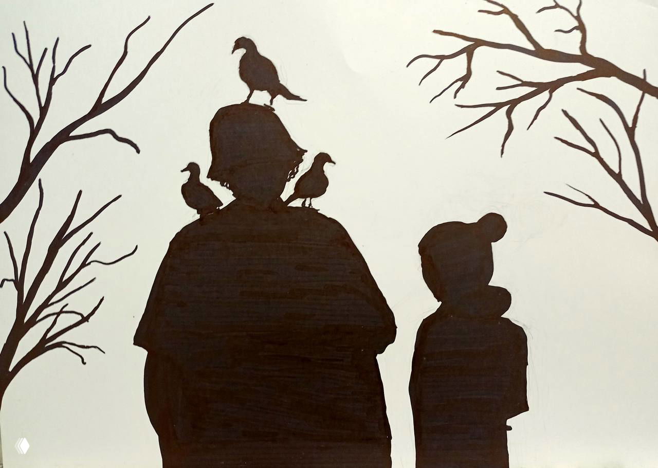 Силуэтная композиция — задание для художки