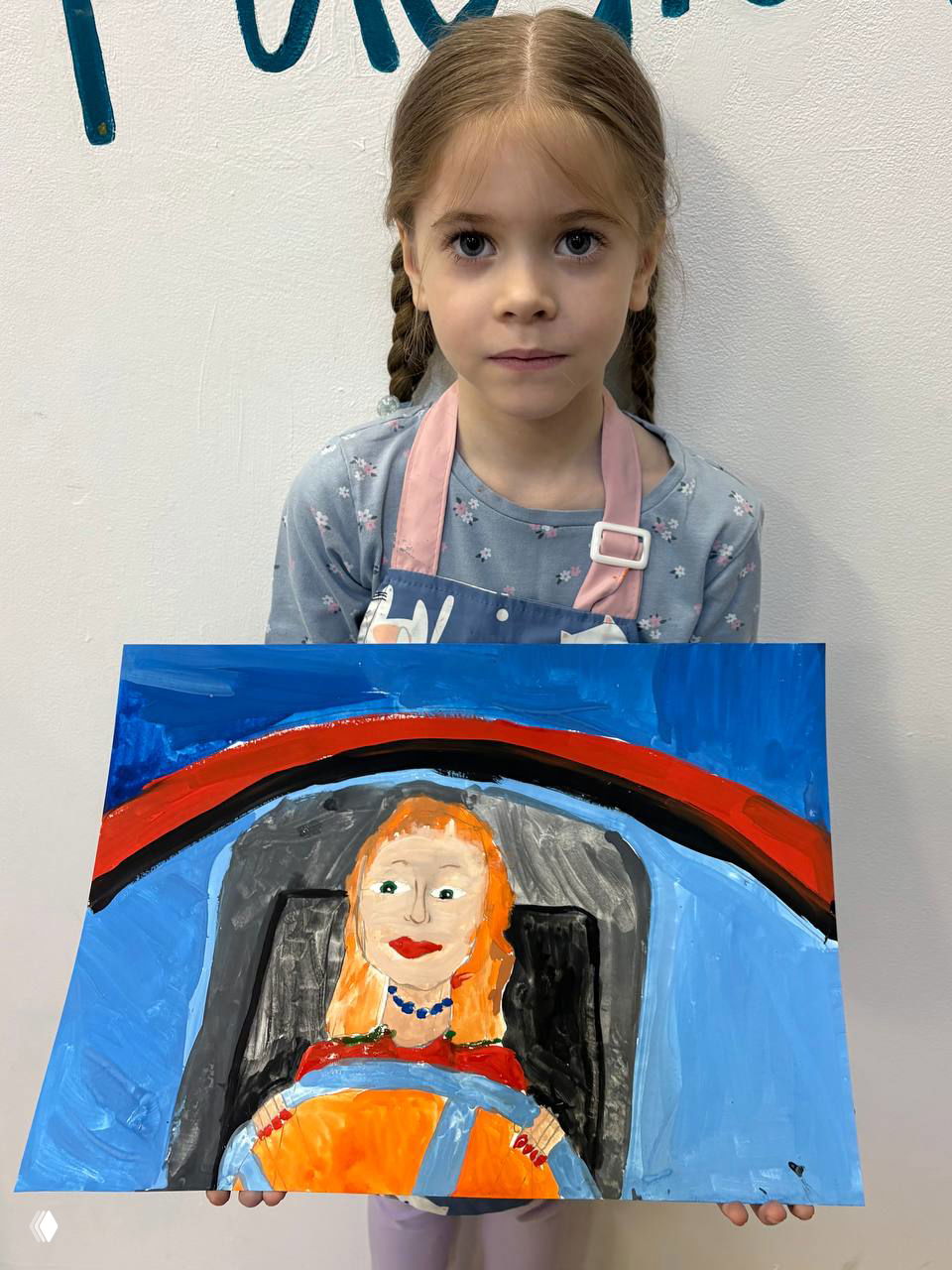 «Дама за рулём» — идея для 8 марта на уроке рисования