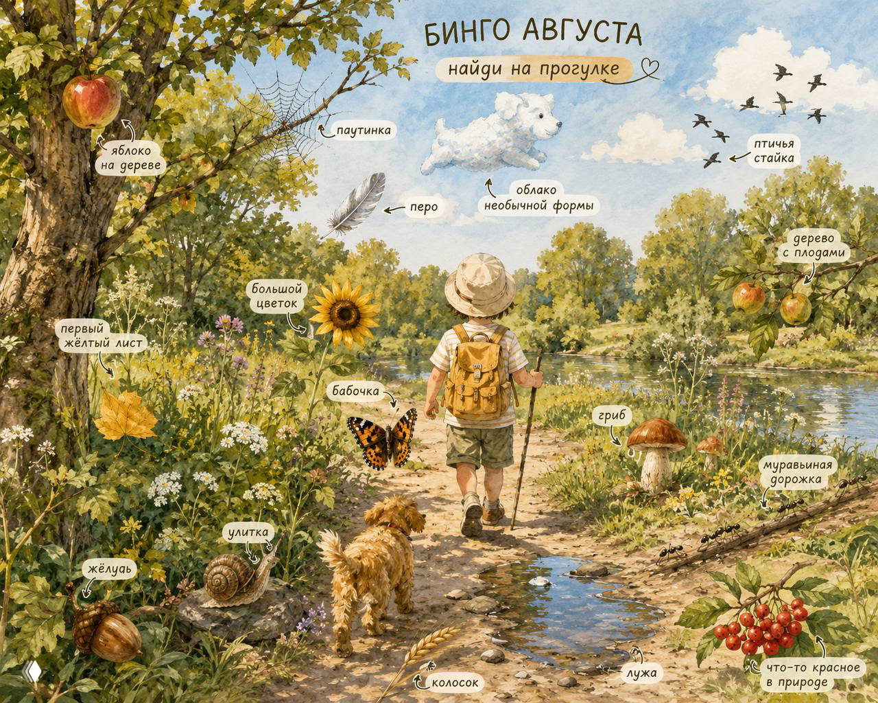 Августовское бинго и летние прогулки с насекомыми