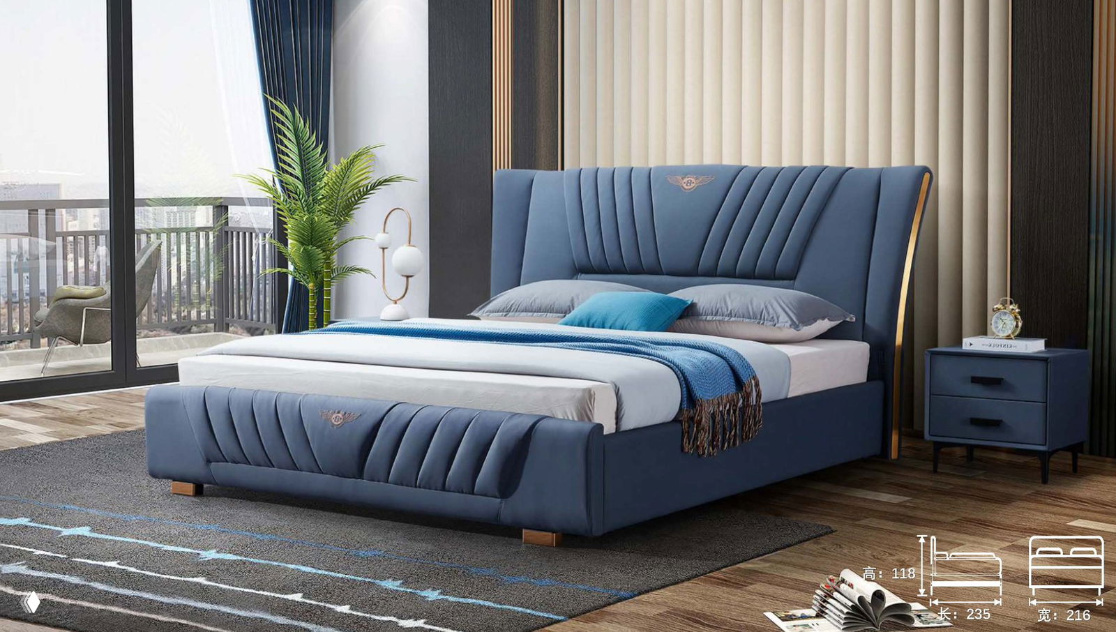 Кровать — 235×216×118, материалы и цена 140529