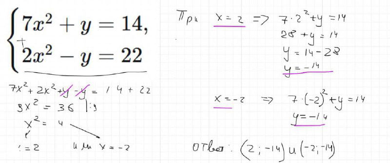 Разбор систем уравнений
