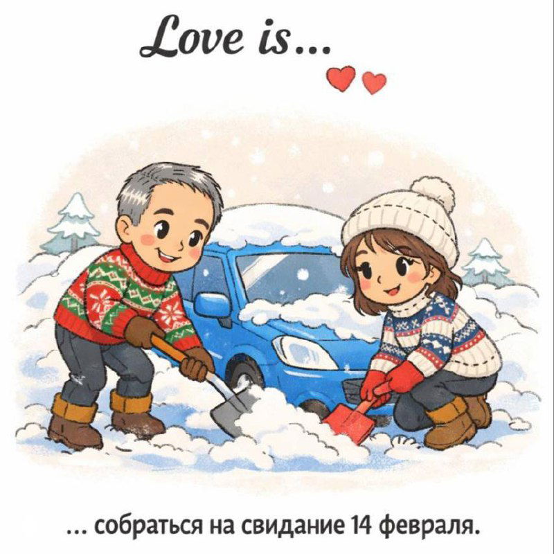 До 14 февраля — валентинки в стиле «Love is»