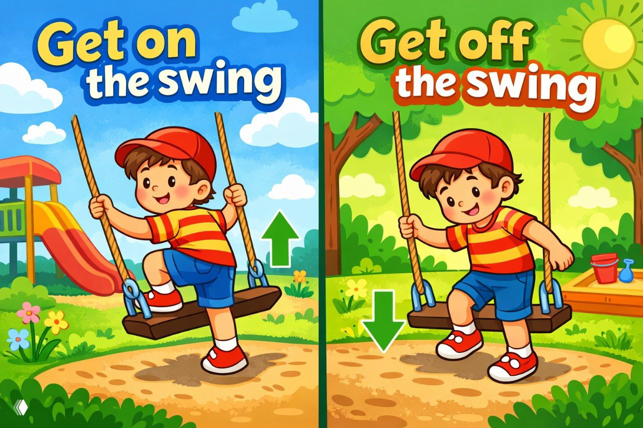 Фразы про качели на английском (swings)