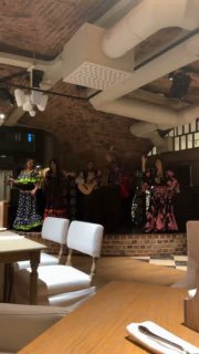 Выступление цыганского коллектива в зале ресторана, сцена, артисты и часть посетителей в фокусе — живой музыкальный вечер.