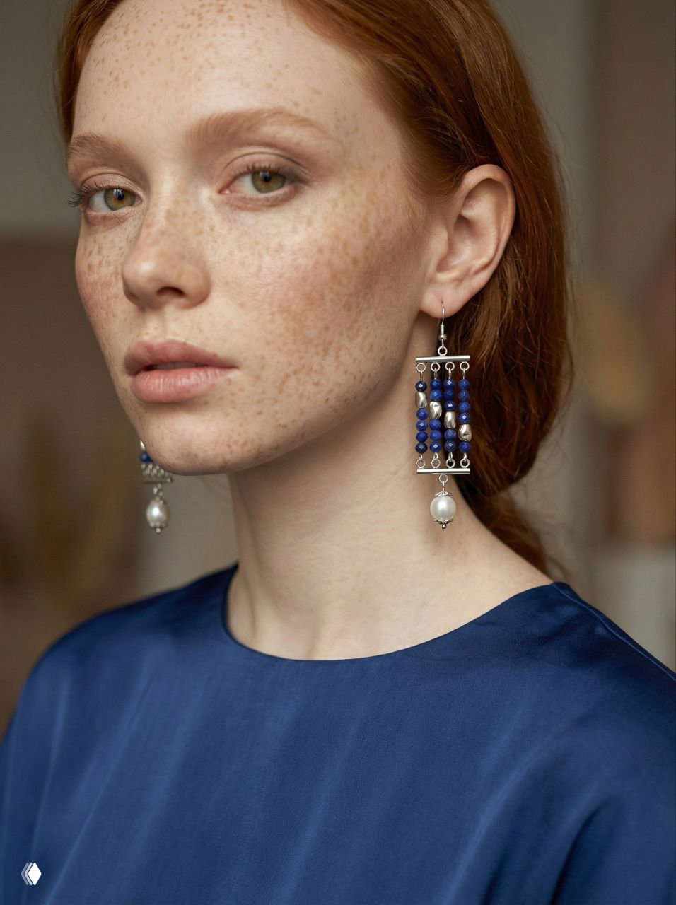 Серьги "Лазуритовый шик"