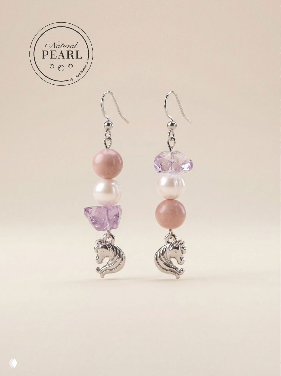 Серьги «Душа Аметиста» из аметиста и жемчуга