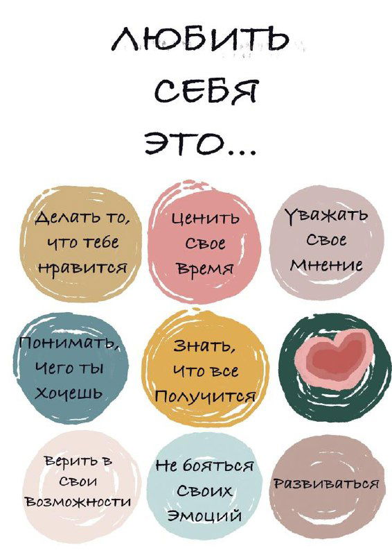 Любить себя: тёплый поддерживающий посыл