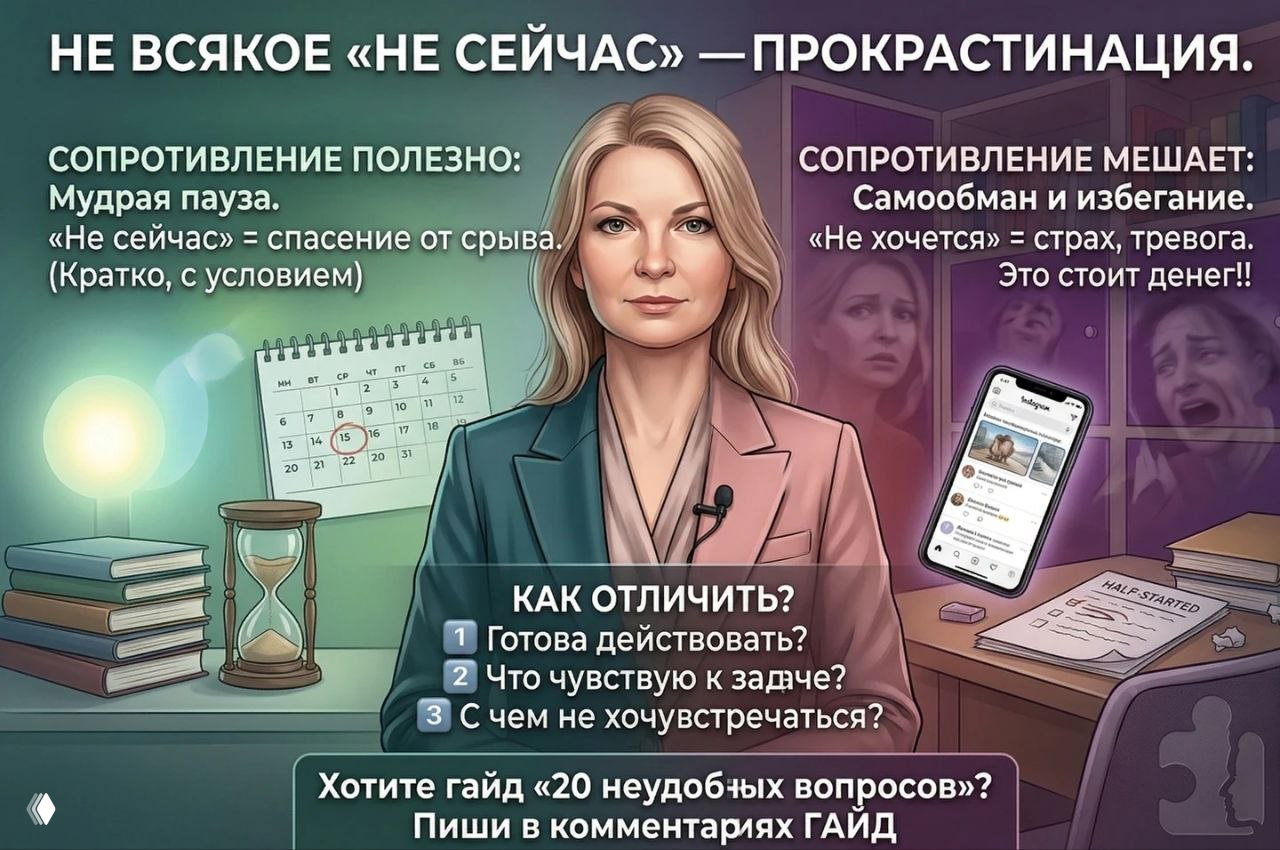 Не всякое «не сейчас» это прокрастинация