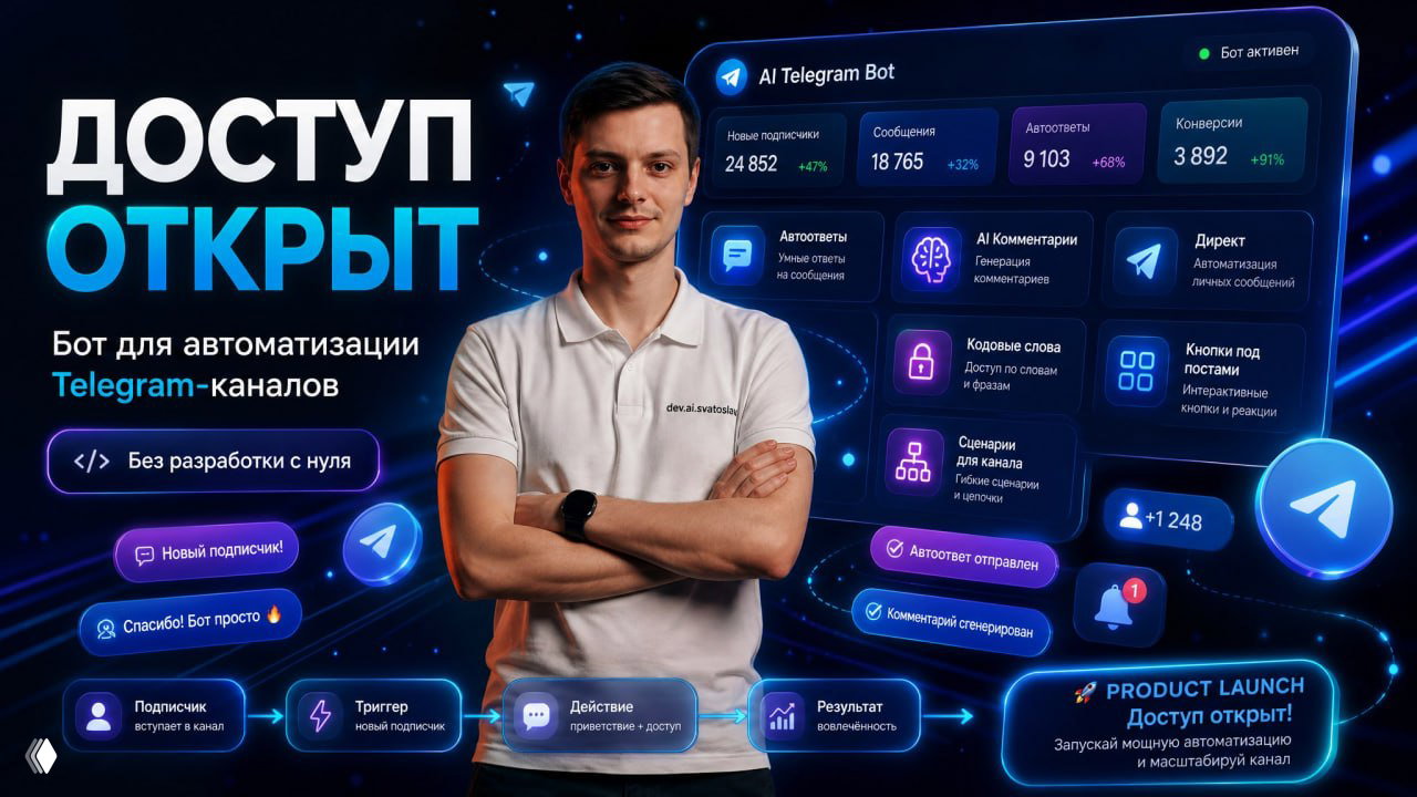 Запускаю бота для автоматизации Telegram‑каналов