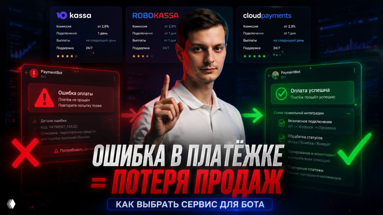 ЮKassa vs Robokassa vs CloudPayments — выбор для бота