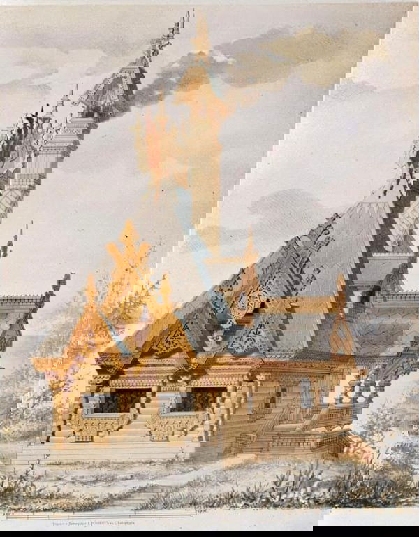 Иллюстрация из альбома «Мотивы русской архитектуры»