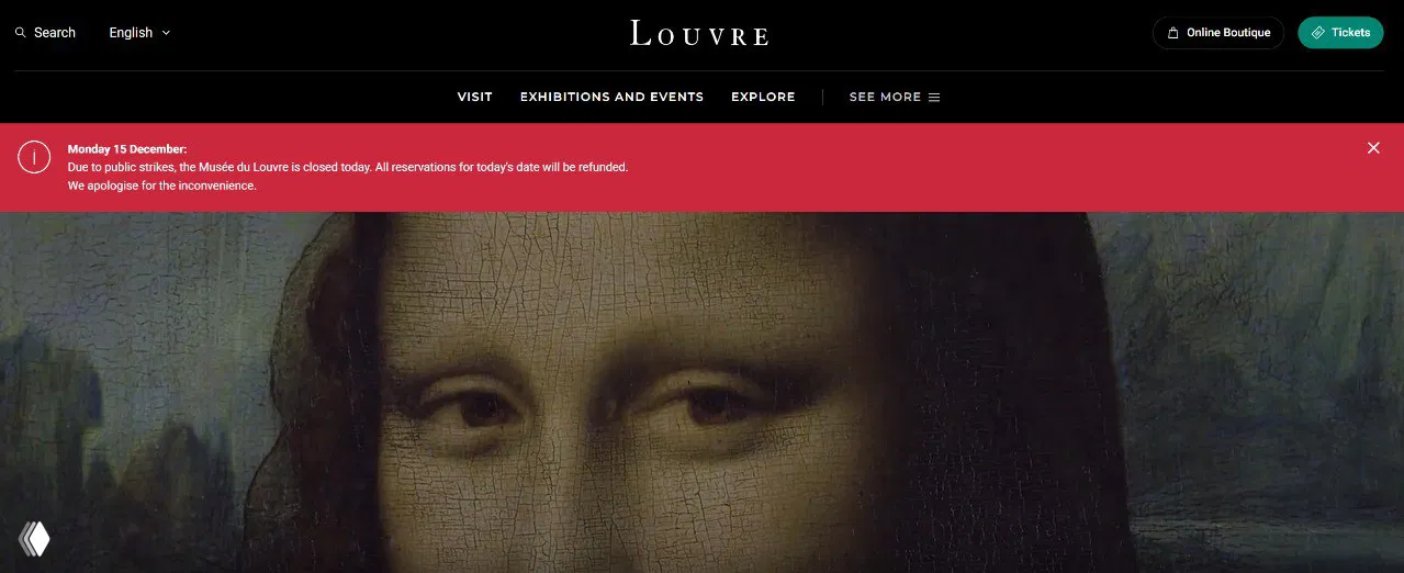 Лувр не открылся из‑за забастовки сотрудников