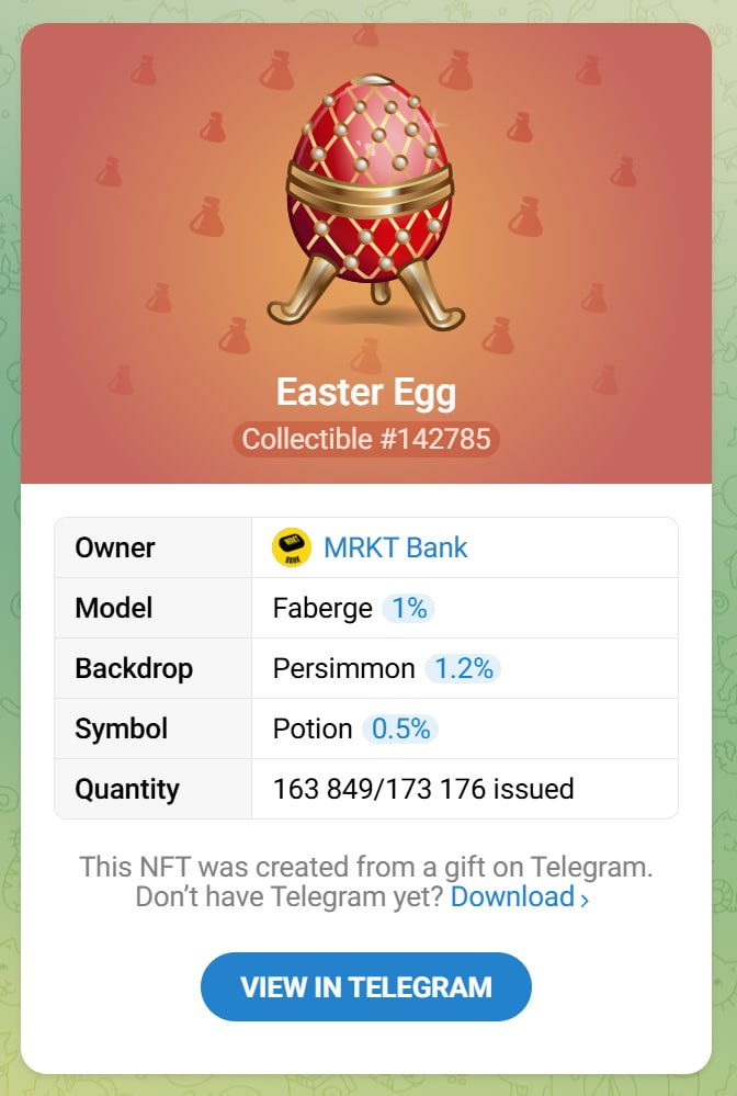 Easter Egg #142785 — коллекционный NFT Fabergé
