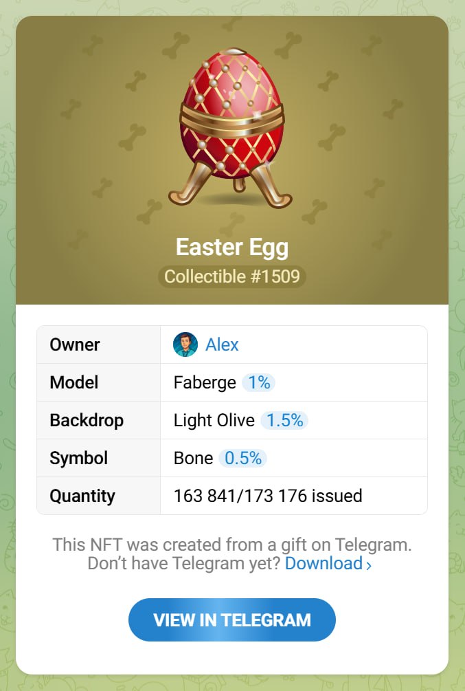 Easter Egg #1509 — коллекционный NFT Faberge