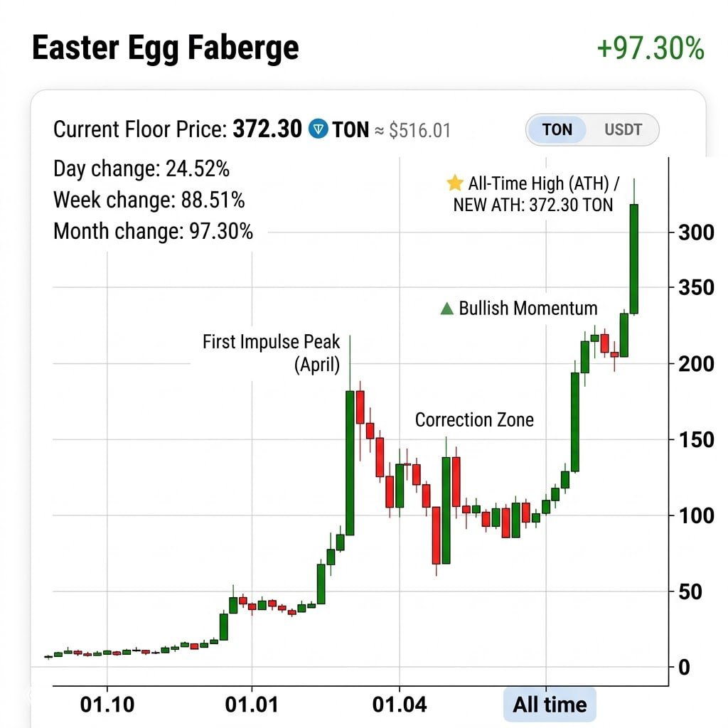 Easter Egg Faberge — 372.30 TON (ATH)