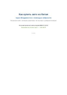Превью обложки PDF-гида: белая страница с заголовком «Как купить авто из Китая» и пометкой о кейсе BMW X1