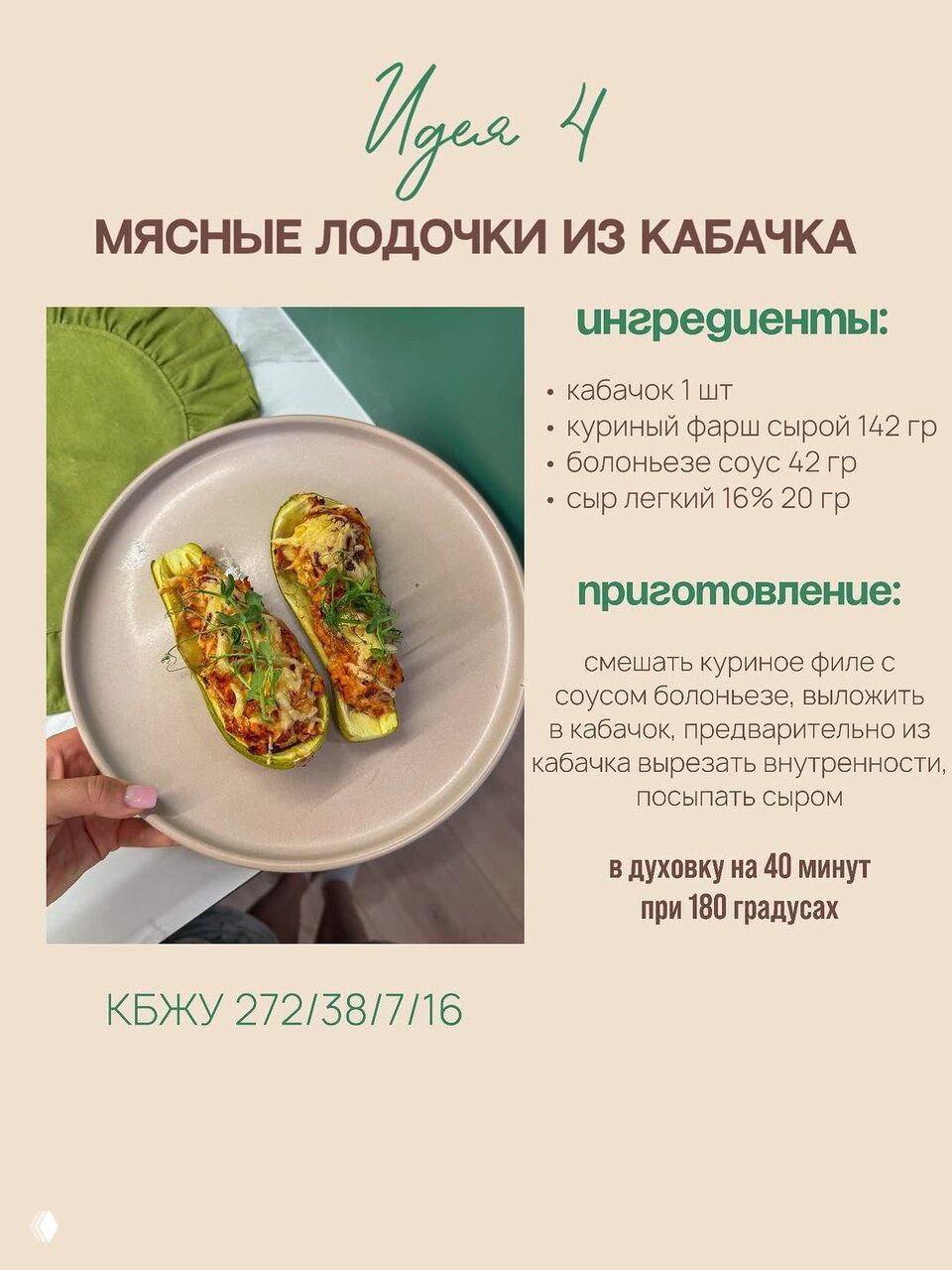 Две мясные лодочки из кабачка, запечённые и посыпанные сыром, на светлой тарелке — фотография рецепта из подборки низкокалорийных ужинов с белком.