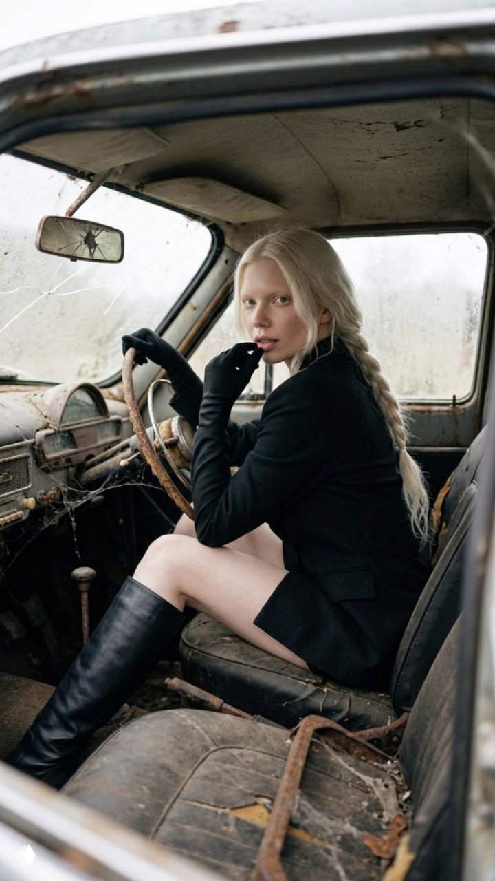Car with a completely dilapidated interior