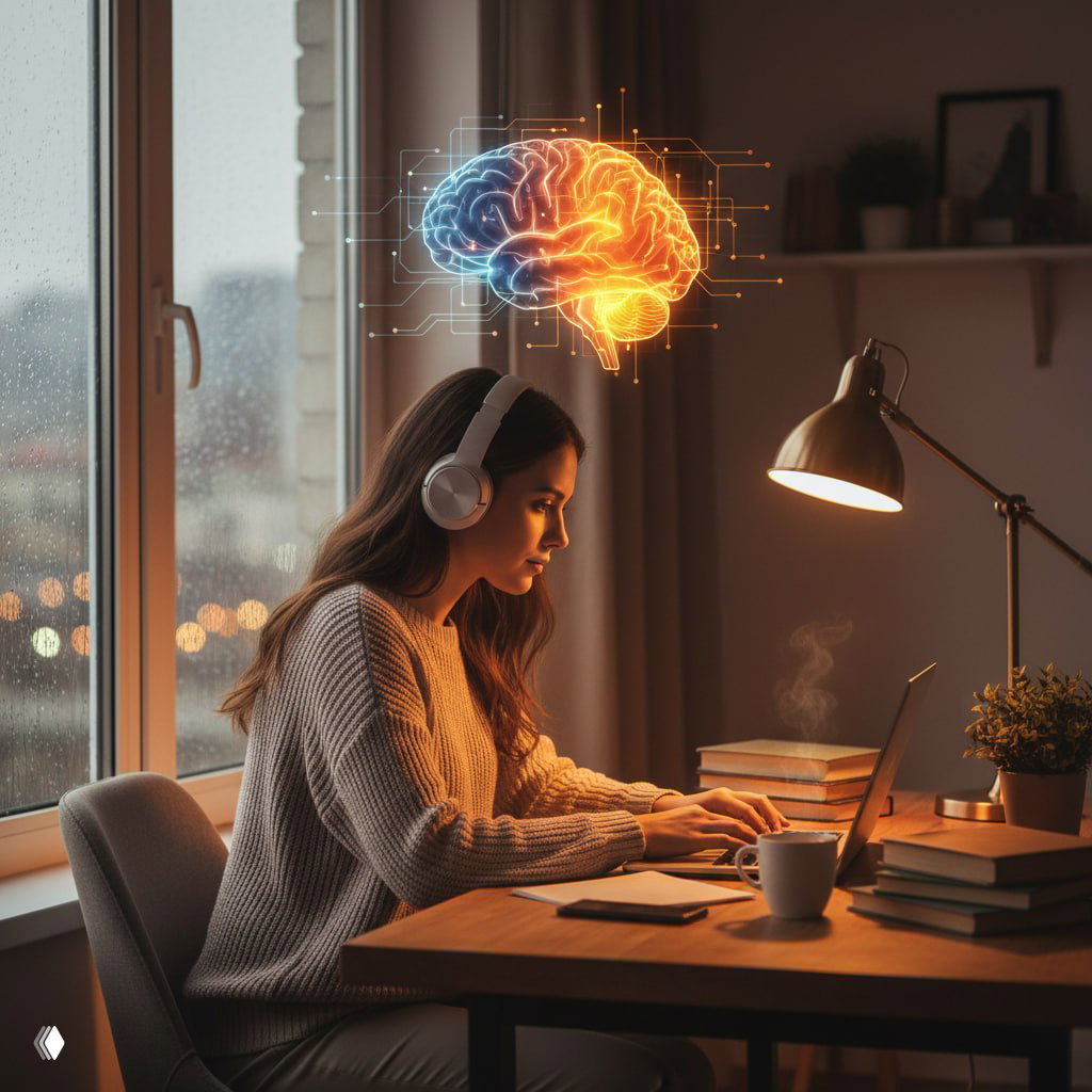 Почему шум дождя помогает сосредоточиться