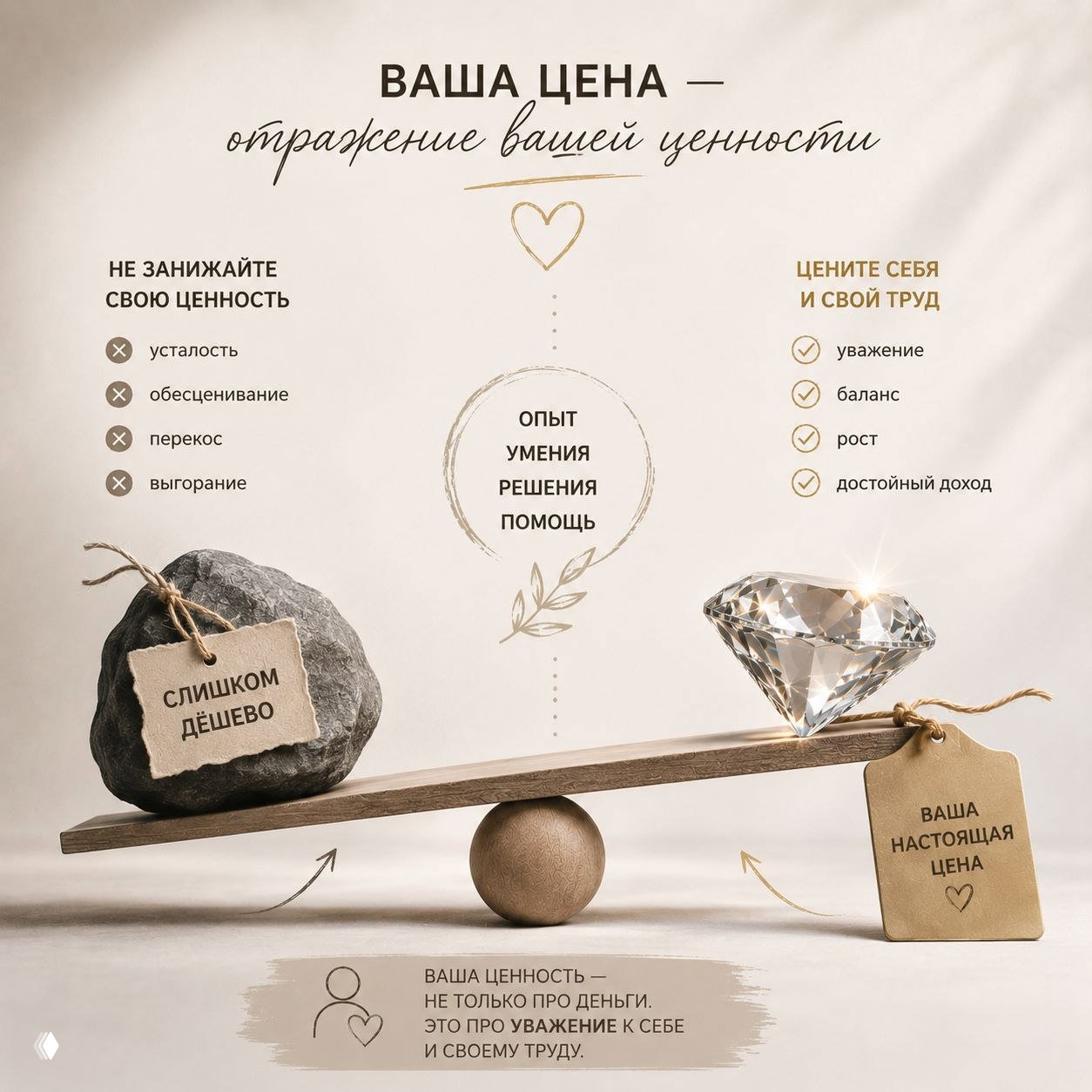 Ваша цена — отражение вашей ценности